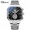 Chenxi Square Multifunctional Men's Watch Wholesale Chronograph Calendar Luminous Belt Hot Selling Quartz Watch