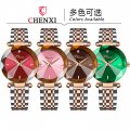 Chenxi women's fashion watch women's diamond glass face waterproof quartz watch