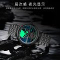 Morning map hollow automatic mechanical watch men's strong luminous flywheel business mechanical watch