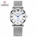 Chenxi stainless steel mesh strap couple watch men and women thin Roman fashion waterproof quartz watch