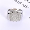 Popular geometric ring with micro-zirconia personality and domineering men's ring