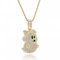 Cartoon ghost pendant T square zircon personality full diamond men's hip-hop necklace