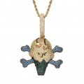 Hip-hop full diamond colorful pirate ice cream couple pendant copper inlaid zircon European and American men's necklace