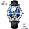 Morning map hollow automatic mechanical watch men's strong luminous flywheel business mechanical watch