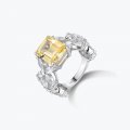 S925 silver hypoallergenic ring European and American style light luxury style yellow female ring