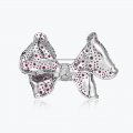 High-end brooch elegant bow 925 silver 8A zircon niche personality brooch