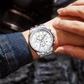Men's watch quartz watch alloy fashion trend watch luminous calendar three-hand model