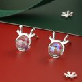 S925 sterling silver needle Christmas series small fresh and sweet temperament earrings