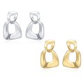 18K gold earrings, stylish and personalized S925 silver needle earrings