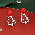 S925 sterling silver needle Christmas series small fresh and sweet temperament earrings