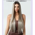 Temperament Long Hair Natural Invisible Front Lace Head Woven center paerted No Bangs Full head Covering Wig