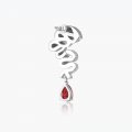 925 silver synthetic zircon earrings high-end luxury inlaid pigeon blood red earrings personality style earrings