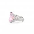 Classic European and American hot-selling 15CT vivid pink ice flower cut high carbon diamond ring