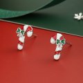S925 sterling silver needle Christmas series small fresh and sweet temperament earrings