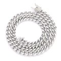 9mm smooth Cuban chain alloy diamond buckle hip hop necklace
