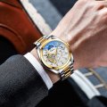 CHENXI watch men's mechanical watch waterproof luminous sun, moon and stars inlaid diamond fully automatic hollow mechanical wat