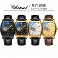 High-end mechanical watch for men, fully automatic, stylish square hollow watch, waterproof mechanical watch for men