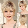 New Women's fashion short Straight Hair Oblique Bangs Temperament short Wave wave Chemical Fiber Wig