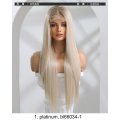 Temperament Long Hair Natural Invisible Front Lace Head Woven center paerted No Bangs Full head Covering Wig