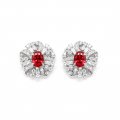 Hot selling luxury earrings S925 sterling silver inlaid pigeon blood red emerald earrings
