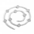 Full diamond four-leaf clover tennis chain trendy men and women's zircon all-match clavicle chain