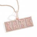 Letter Pendant Double Layer T Square Zircon Splicing Letter Pendant Personality Creative DIY Private Customization