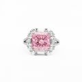 High-grade 925 sterling silver luxury 5CT high carbon diamond ring cherry pink diamond vivid pink ring