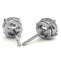 Hot selling 925 sterling silver electroplated platinum round high carbon diamond snowflake single stone earrings