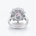 Hot sale new style ice flower cut vivid pink high carbon diamond S925 sterling silver ring