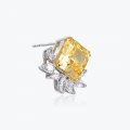 Hot sale imitation colorful yellow crystal tourmaline lady style earrings female temperament earrings