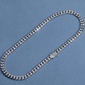 9mm smooth Cuban chain alloy diamond buckle hip hop necklace