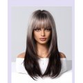 New Gradient Color High-level Medium-length Curly Hair summer Dopamine wig