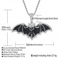 New bat hip-hop necklace European and American men's trendy cool necklace micro-inlaid zircon street dance rap pendant