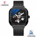 CHENXI new square hollow automatic mechanical watch for men