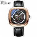 CHENXI popular square watch Men's high-end new fashion trend genuine leather luminous quartz watch