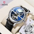 Morning map hollow automatic mechanical watch men's strong luminous flywheel business mechanical watch