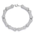 Hip-hop bone chain bracelet copper inlaid zircon personality trendy nightclub disco couple bracelet