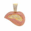 Hip-hop pink lips pendant necklace sexy temperament clavicle chain alloy full diamond lips Cuban chain