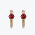 925 silver synthetic zircon earrings inlaid with pigeon blood red and white diamonds exquisite earrings