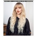 Air bangs, long curly hair, multi-color, natural and versatile wig