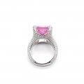 Classic European and American hot-selling 15CT vivid pink ice flower cut high carbon diamond ring