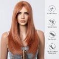 Medium Length Straight Orange Wig