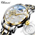 CHENXI watch men's mechanical watch moon phase new style butterfly buckle steel belt fully automatic mechanical watch wholesale 