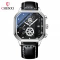 Chenxi Square Multifunctional Men's Watch Wholesale Chronograph Calendar Luminous Belt Hot Selling Quartz Watch
