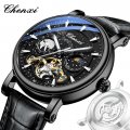 Chenxi Xinghe Moon Phase Hollow Flywheel Mechanical Watch Men's Watch Fully Automatic Luminous Business Leather Watch