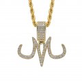 Dragon Ball Dark Magician Babidi Magic Control M Personality Hip-Hop Pendant Copper Inlaid Zircon Hip-Hop Necklace