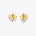 Hot sale imitation colorful yellow crystal tourmaline lady style earrings female temperament earrings