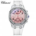 Chenxi multifunctional watch for women, moon phase chronograph, true three-eye ladies watch, waterproof and luminous