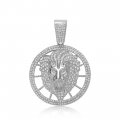 Full diamond lion head pendant retro domineering gold-plated Cuban chain hip-hop accessories
