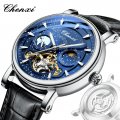 Chenxi Xinghe Moon Phase Hollow Flywheel Mechanical Watch Men's Watch Fully Automatic Luminous Business Leather Watch